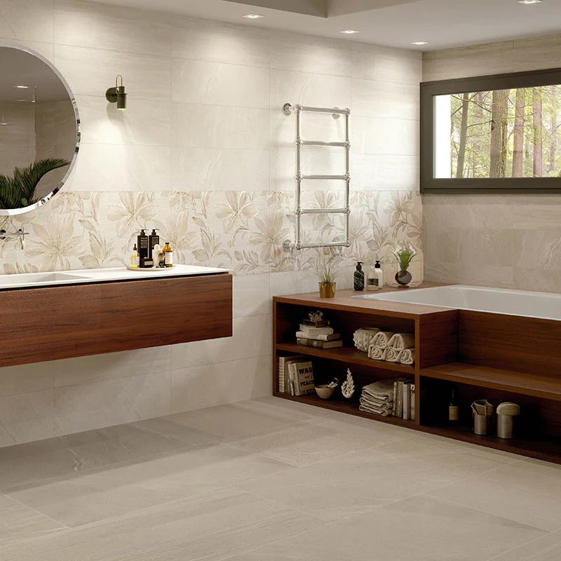 Trex Flora Ivory - Rivestimento Effetto Carta da Parati Floreale 25x75