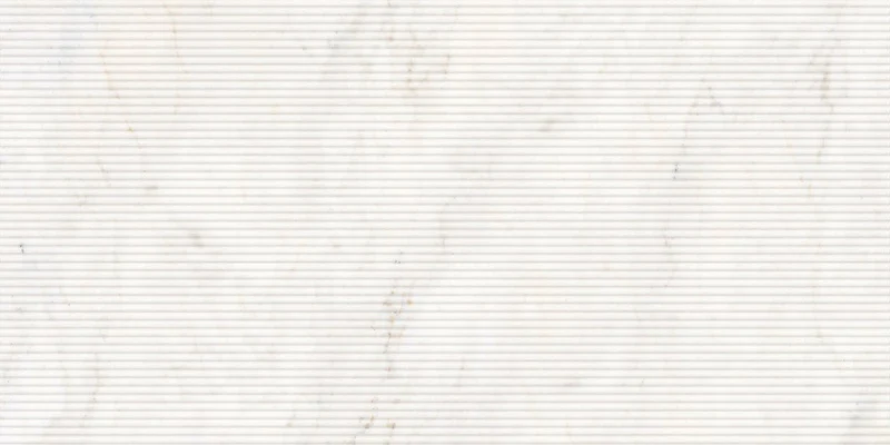 Versilia Michelangelo White Flute 3D - Gres Effetto Marmo Rigato 60x120