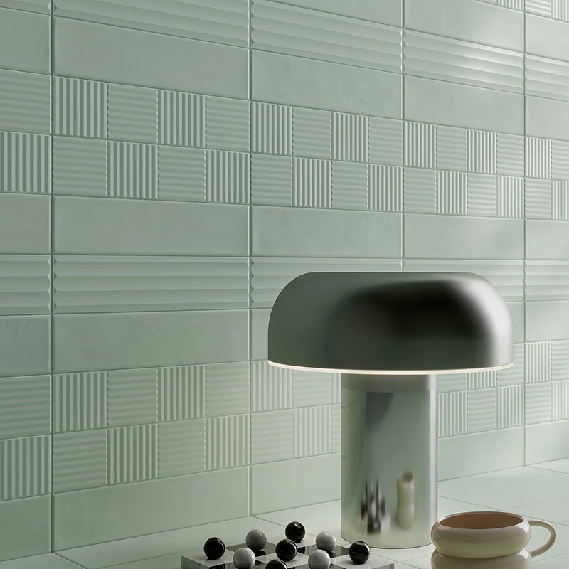 Volume Pyramid Light Blue - Gres Effetto Mattoncino Opaco 6x25